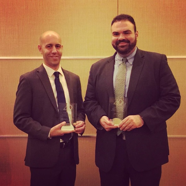 Chris Gauthier accepts the 40 Under 40 Award